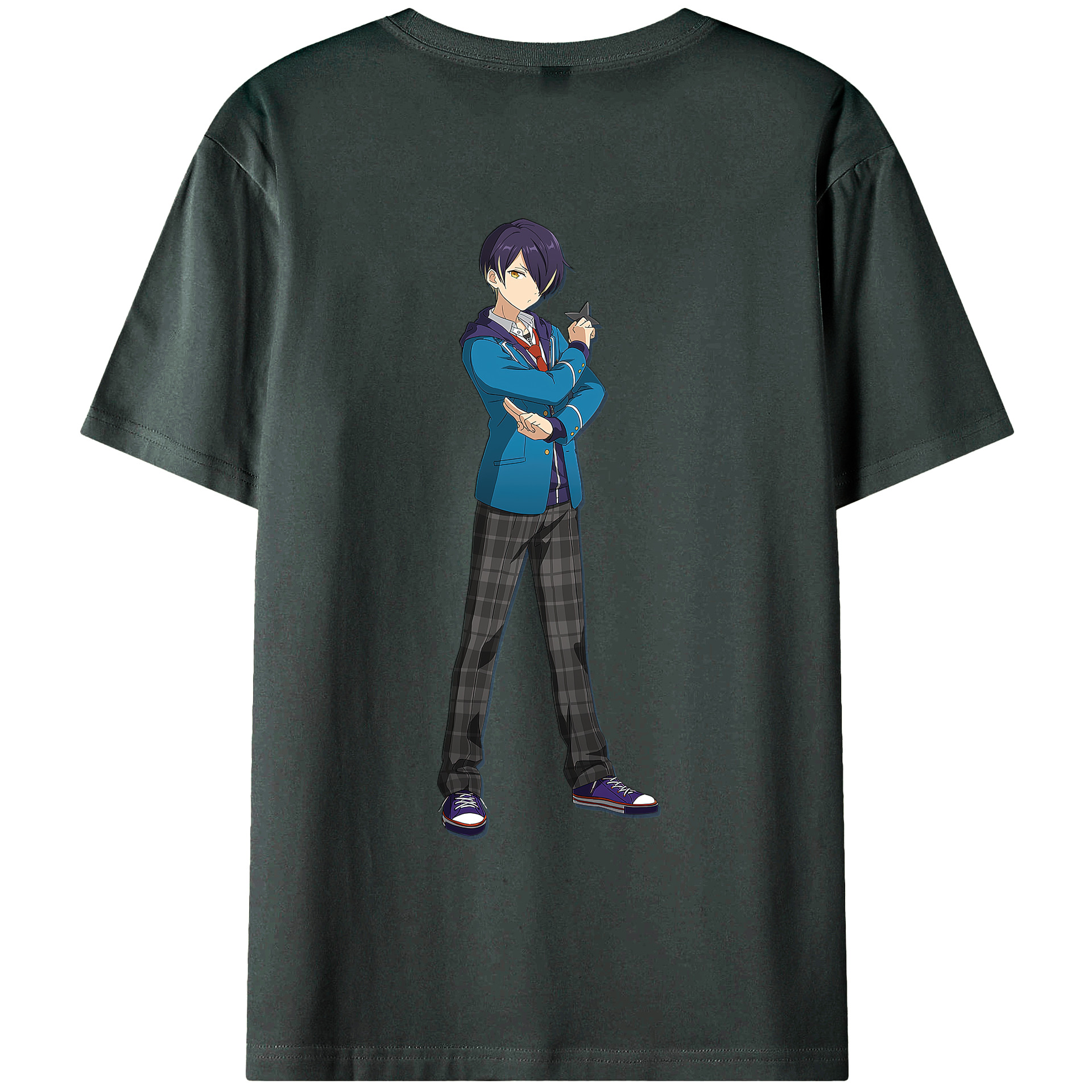 （画像用） あんさんぶるスターズ! Ensemble Stars 綿100％ メンズ半袖Tシャツ（バックプリント） 通気性